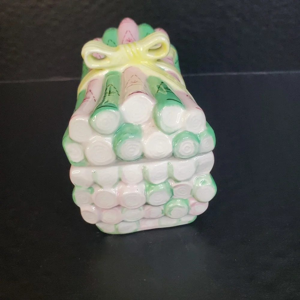 Metropolitan Museum of Art‎ (MMA) Asparagus Trinket Box Small Pink Green Russian
